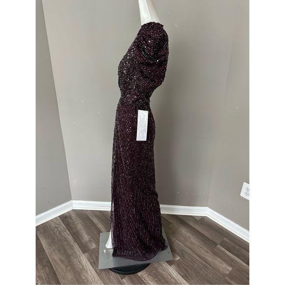 MAC DUGGAL EMBELLISHED PUFF ONE SHOULDER GOWN - Picture 6 of 12